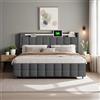 Zorvani Letto imbottito matrimoniale, Letto contenitore idraulico con testiera, Letto con vano portaoggetti, Letto boxspring, Struttura del letto con rete a doghe, Letto giovanile, senza materasso