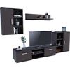MATKAM Parete attrezzata Dedal, parete attrezzata soggiorno moderno, mobile soggiorno con tavolo TV completo (Wenge)