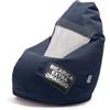 Avalon - Pouf Bambini Jazz in Ecopelle Deluxe Super Resistente, Pouf Sacco di Qualità Sartoriale, Bean Bag per Sedersi Ergonomico, Pouf a Sacco Impermeabile, Made in Italy(56x76cm-Blu Notte)