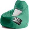 Avalon - Puff Poltrona Sacco XXL Jive Deluxe Sfoderabile, Pouf Sacco di Qualità Sartoriale, Bean Bag per Sedersi Ergonomico, Tessuto Antistrappo Impermeabile, Made in Italy(95x135cm-Verde smeraldo)