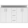 AVANTI TRENDSTORE DORO - cassettiera da ingresso, comó portaoggetti con 4 ante e 3 cassetti in legno truciolare. Dipsonibile 5 colori. Dimensioni ca. LAP 139x90x34 cm
