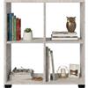 MAKA change your life quality Libreria Scaffale per Soggiorno Diversi Ripiani Scaffalatura Portaoggetti Libri Svuotatasche in Legno con Rivestimento Laminato Verticale Orizzontale Mobiletto Multiuso Cucina (Cemento, Leonardo)