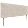 DHOME - Top Trending, Testiera rivestita in lino naturale a tinta unita, per camera da letto, moderna (beige, 160 x 105 cm, letto da 150/160 cm, con gambe)