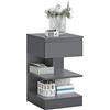 SoBuy Comodino Camera da Letto - Comodino con 1 Cassetto e 2 Ripiani, Tavolino Salotto - Moderna Cassettiera L39 x P39 x A65 cm Grigio FBT49-HG