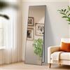 CLP Grande Specchio Benicia, Specchio da appoggio e Specchio da Parete in Un Unico Elemento, Specchio a Figura Intera con Cornice in Metallo Colore Nero Opaco Dimensione 160x50 cm