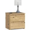 AKORD | Comodini Picolo con 2 Cassetti | Armadio Camera da Letto | Mobiletto Multiuso | Cassettiera Scrivania | Salvaspazio | | 40 x 40 x 35 cm | 16mm Pannello laminato | Rovere Artigianale