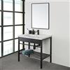 Inbagno Mobile bagno a terra 60 cm nero opaco, stile industrial completo di lavandino e specchio reversibile, Borg (Larghezza 60 cm)