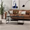 [en.casa] Tavolino Basso da Soggiorno 120 x 50 x 50 cm Tavolino Rettangolare in Accaio a 3 Piani di Appoggio Tavolino da caffè - Nero Opaco