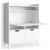 Vicco Scrivania per segretaria Berdi, Bianco, 110 x 45 cm, adatto come postazione di lavoro per home office o studio