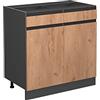 Vicco Mobiletto base per cucina R-Line, Rovere dorato, 80 cm