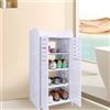 HUOLE Mobile Colonna da bagno alto mobile portaoggetti armadio su piedistallo per soggiorno, sala da pranzo, cucina, bagno, 40 x 35 x 90 cm (quattro livelli)