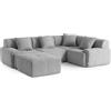 MILYsofa Divano modulare angolare, 4 posti con penisola, tessuto chenille, fodere dei cuscini removibili (Grigio Minerale, 4 posti con penisola)