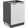 Vicco Mobiletto base cucina Fame-Line, Bianco rustico, 60 cm senza piano di lavoro, per la combinazione con altri moduli della serie Fame-Line