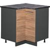 Vicco Mobile ad angolo cucina Fame-Line, Rovere dorato, 80.5 cm, PL Antracite, per la combinazione con altri moduli della serie Fame-Line