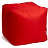 Avalon - Pouf Poggiapiedi CUBO Jive, Puff Poggiapiedi Divano quadrato, Pouffe Imbottito in Tessuto Tecnico Resistente e Antistrappo, Comodo e Impermeabile, Made in Italy (45cm-Rosso)