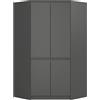 AKORD Armadio Angolare S100 per Camera da Letto, Guardaroba Salvaspazio con 4 Ante e 6 Ripiani, 100x180x50 cm, Grigio Grafite