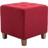 CLP Poggiapiedi Divano Pharao I Sgabello Pouf Capitonné Imbottito in Stoffa I Sgabello Basso Salotto Piedini in Legno, Colore:Rosso
