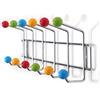 DESIGN DELIGHTS Appendiabiti da Muro Colour Ball 50x15,5cm (LxA), Armadio a Muro, Armadio con 12 Ganci, Barra di Gancio argente con Palline Colorate