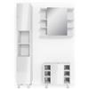 Vicco Set mobili bagno Fynn, Bianco lucido 60 cm | 3 pezzi · Mobile sottolavabo · Armadietto a specchio · Mobile alto