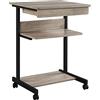 Yaheetech Scrivania per Computer Scrivania ad Angolo Angolare da Ufficio 56 x 51 x 79,5 cm Mobile Studio Porta pc con Ruote Tastiera Scorrevole Postazioni da Lavoro Grigio