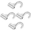 OUNONA Ganci in Lega di Alluminio Satinato Design Semplice 4 Pezzi, Facile Installazione senza Foratura Diametro Interno 1,3 Cm per Asta Armadio per Cucina e Casa
