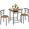 Soberine Set Tavolo Moderno con 2 Sedie per Sala da Pranzo, Set 3 Pezzi Mobili Salvaspazio da Cucina Balcone Ristorante Bar per 2 Persone in Legno e Metallo Portata Marrone Retro 80 x 53 x 75,5 cm