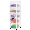 Iris Ohyama Cassettiera in Plastica con ruote, 5 Cassetti Grandi, Biancastro, Maniglie facili da tirare, Organizzatore, Per Camera Da Letto, Bagno, Scuola e Ufficio, Senza BPA, Contenitore, DDDC-305