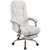 CLP Sedia Ufficio Pacific In Similpelle I Poltrona Studio Carico Max 150 KG I Sedia Pc Imbottita E Regolabile, Colore:bianco