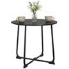 Outsunny Tavolino da Caffè da Giardino Rotondo 50 cm Stile Industriale con Piedini Antiscivolo, Tavolo da Caffè con Base a X in Metallo, per Balcone, Giardino, Terrazza, Soggiorno, Nero