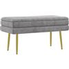 HOMCOM Panca Fondo Letto con Spazio Portaoggetti 79.5x37.5x43 cm Grigia