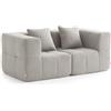 MILYsofa Divano modulare, 2 posti, tessuto bouclé, fodere dei cuscini removibili (Beige Pietra, 2 posti)