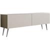 3E 3xE living.com Mobile TV: due ante, due ripiani, Colore: cashmere, gambe cromate, D: L: 140 cm, A: 52 cm, P : 32 cm,