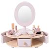 howa 50012 - Tavolo da trucco per bambini in legno con 8 accessori e adesivi a forma di cuore