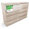 CDF Cassettiera Camera da Letto 8 Cassetti Rovere Sonoma 40x75x138 cm | Struttura in laminato, apertura senza maniglie, otto vani estraibili, per cameretta e soggiorno, organizzazione casa