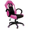 Ultimate Gaming Taurus Sedia Gaming, Pelle sintetica, Rosa, Nero e Bianco, Medio