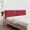 DHOME Testiera Imbottita Liscia Arrotondata in Tessuto Aqualine per Parete Acustica Testate Letto Fonoassorbenti Camera da Letto (Rosso, 180cm Dual)