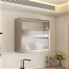 Tqertrtfxa Scaffale portaoggetti da cucina in acciaio inox a parete,a uno o due strati,mobiletto a, sospeso a, con ante scorrevoli(80 * 30 * 70cm/31.5 * 11.8 * 27.6in)