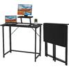 PIPIPOXER Scrivania Pieghevole 80x45x75cm, Tavolo da Scrivania con Supporto per Schermo, Scrivania per Computer Scrivania da Ufficio per Studenti e Lavoratori, Tavolo da Scrivania Pieghevole, Nero