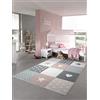 CARPETIA Tappeto da Gioco per Bambini Tappeto da Bambina Tappeto con Cuore Stella Rosa Crema Grigio Größe 120x170 cm