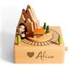 LCMAIT Scatola di Musica in Legno Personalizzabile, Scatola di Musica in Legno Personalizzata Incisa a Mano, Scatola di Musica Personalizzata con Nome/Testo, Regali per Bambini Ragazze Ragazzi Figlia