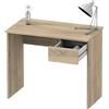 Abitti Scrivania, tavolo per computer e multimedia, con cassetto, per ufficio o studio, colore: rovere dimensioni: larghezza 90 cm x altezza 75 cm x profondità 50 cm