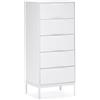 HOMN LIVING Cassettiera Alta Auri con 5 cassetti, Bianca, 50 cm (Larghezza) 40 cm (profondità) 115 cm (Altezza)