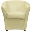Totò Piccinni Poltrona POZZETTO Imbottita Artigianale in Ecopelle Design Made in Italy (Beige)