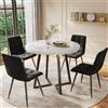 Huayz Set da tavolo e sedie, 80 cm, tavolo da pranzo rotondo e 4 sedie, moderno con gambe in metallo, tavolo in MDF, per sala da pranzo e soggiorno (sedia nera - B)