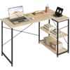 WOLTU Scrivania Ufficio a L Compatta con Libreria Integrata - Design Salvaspazio per Studio/Camera, 120x73x72 cm, Rovere Naturale e Nero