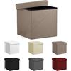 Home Tresor - Pouf Contenitor, Cubo Poggiapiedi Contenitore, Puff Sgabello Pieghevole per Divano Soggiorno Cameretta, Impermeabile, Quadrato (HxLxP) 38X38X38 cm, Beige
