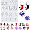 FineInno 2 Pezzi Halloween Stampi in Resina per Orecchini Epossidica Gioiell Stampi con Foro Stampo in Silicone per Bijoux Ciondoli Artigianali Collane