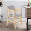 OHMG Sedia da pranzo con schienale e bracciolo, sedia da cucina moderna poltrona,seggiolone in legno,sedia relax sedia da soggiorno,autori regolabili,poltrona per bambini Basile (1, grigio)