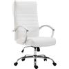 CLP Poltrona Ufficio Valais XL In Similpelle I Sedia Ufficio Girevole Imbottita Con Alto Schienale, Colore:bianco