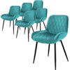 ML DESIGN modern living ML-Design Set 6 Sedie da Pranzo Cucina con Schienale Blu Petrolio Poltroncina da Soggiorno Rivestimento in Velluto Seduta Imbottita Gambe in Metallo Design Moderno ed Elegante Sedia Scrivania Studio
